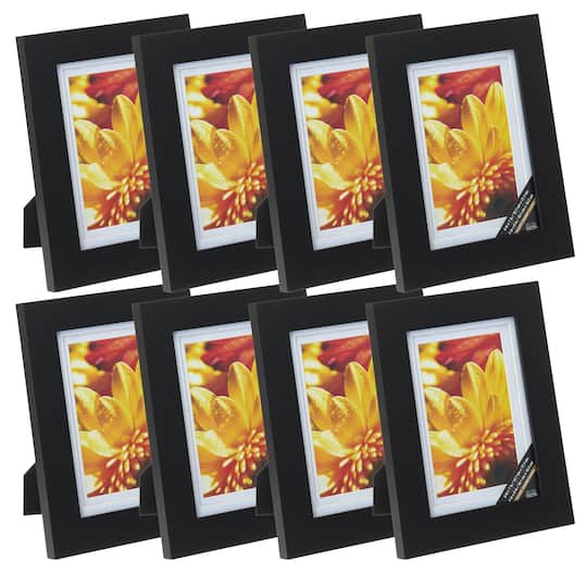 8 Pack: Black 4&#x22; x 6&#x22; Gallery Frame with Double Mat by Studio D&#xE9;cor&#xAE;